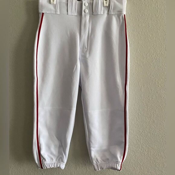 Easton Rival+ Knicker Baseball Pant Adult Sizes Solid & Piped White Red Small Sm - Picture 6 of 8